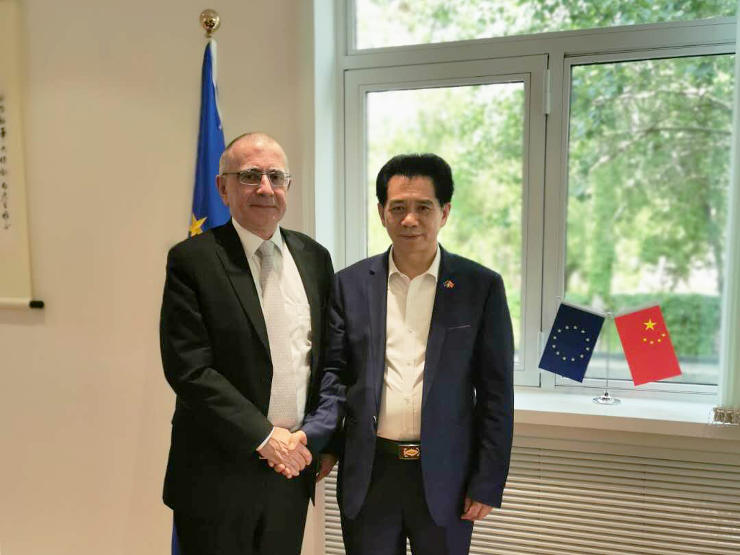 WIOTC Chairman He Xuming Called on EU Ambassador Nicolas Chapuis